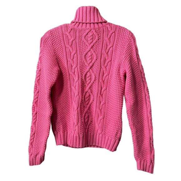Lauren Ralph Lauren Pink Cable Knit Turtleneck Sweater - Picture 2 of 11